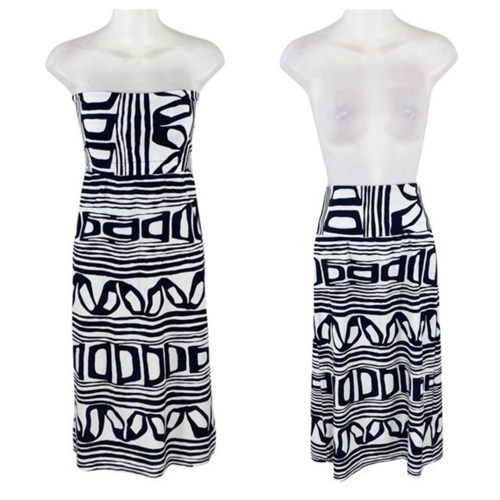 Jude Connally black white bold print convertible skirt dress XS
